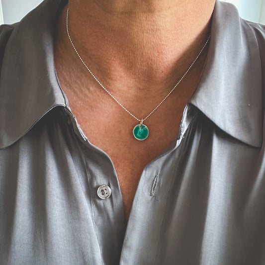 Lofoten Jewelry Fargeklatter Halskjede – Glassemalje / seagreen
