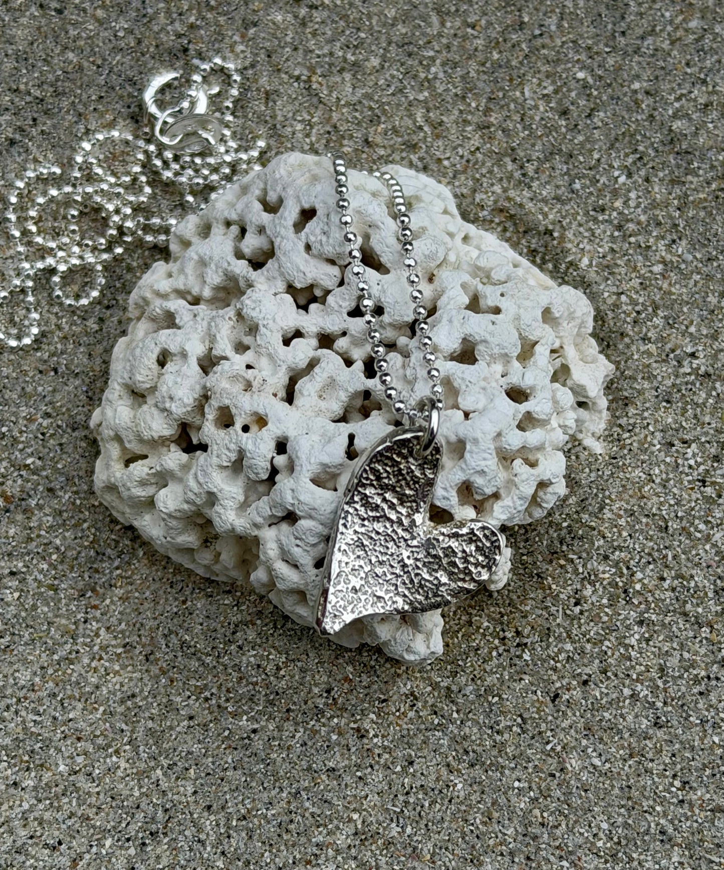 Sandspur-Herz-Halskette in Silber | Lofoten Jewelry