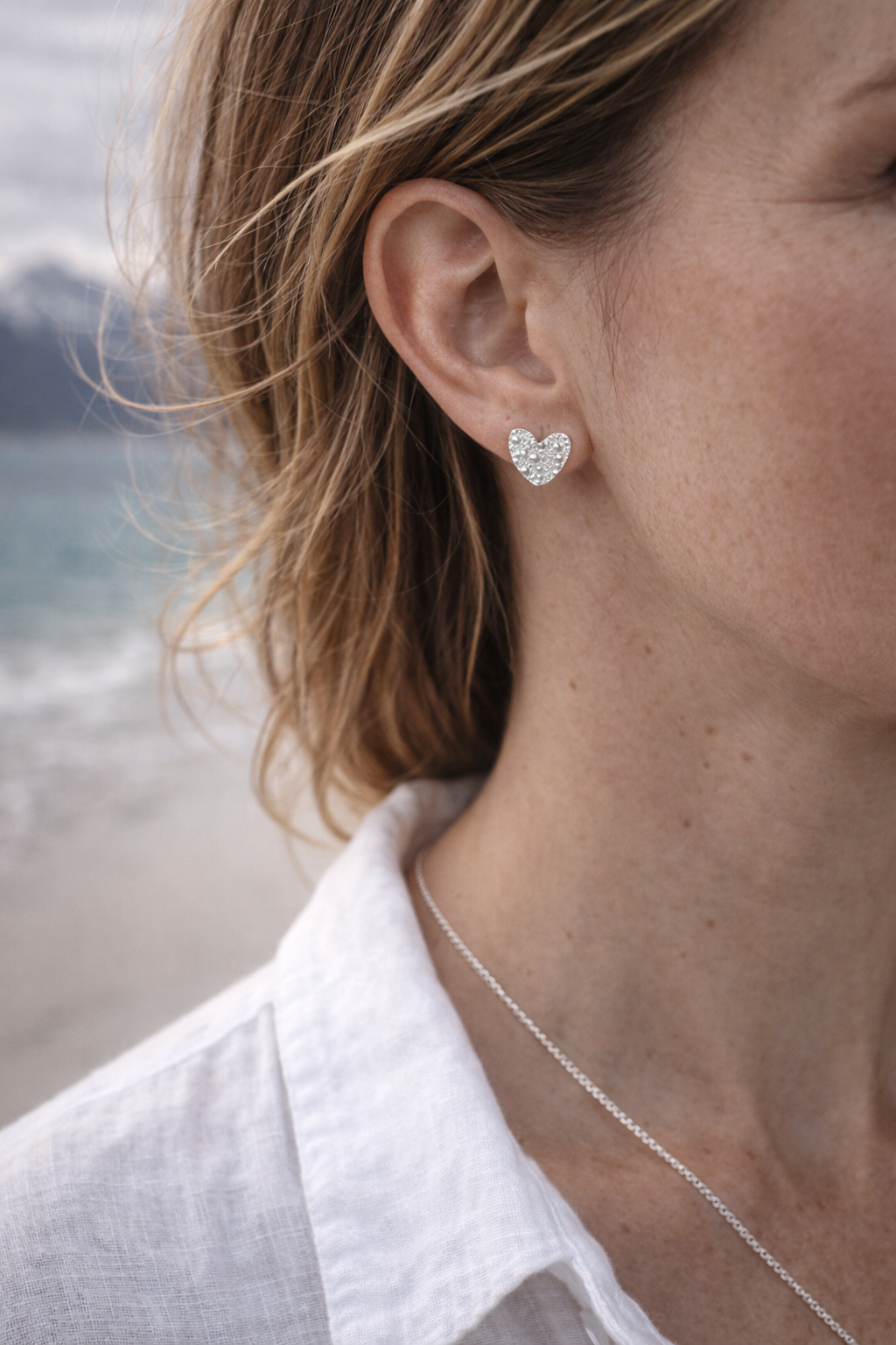 Lofoten Jewelry Sølv Øredobber "Kråkebolle Hjerte"