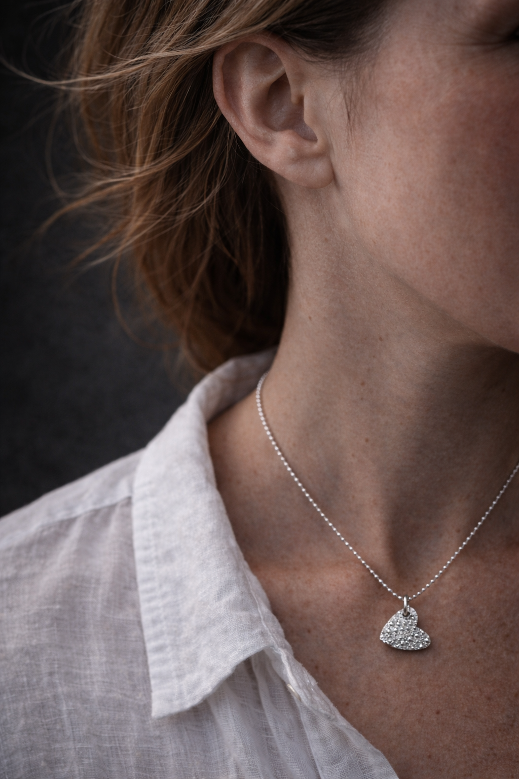 Lofoten Jewelry Sølv Halskjede "Kråkebolle Hjerte"