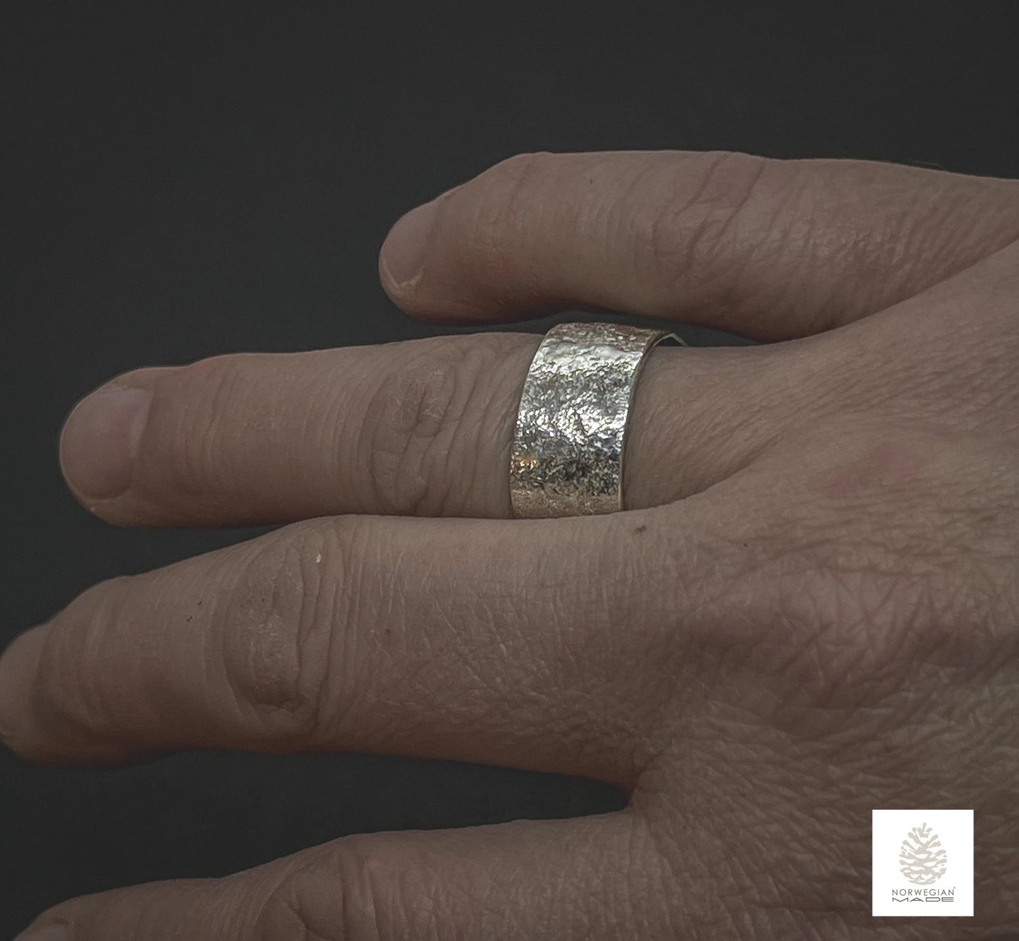 Lofoten Jewelry Sølv Regulerbar Ring "SteinPreg"